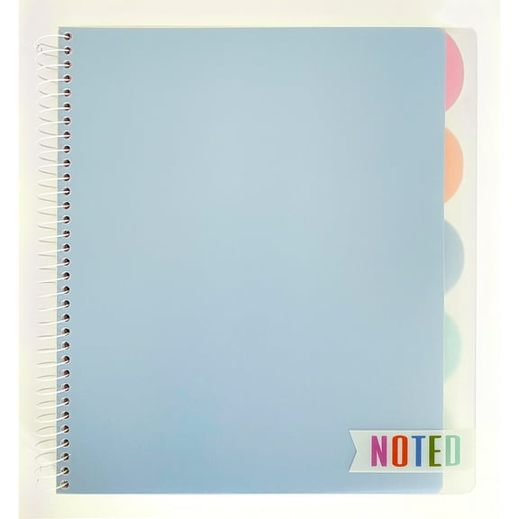 Carolina Pad Noted Premium 5-Subject Subject Notebooks College Ruled 150 Sheets Assorted Colors