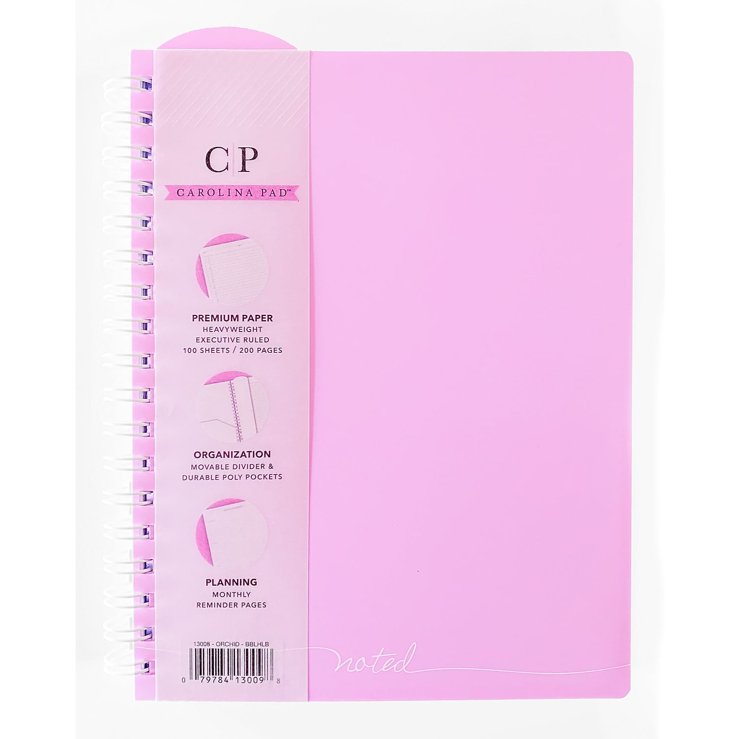 Carolina Pad Noted Premium Executive Notebook 7.38" x 9.5" Lined 100 Sheets Assorted Colors (13008)