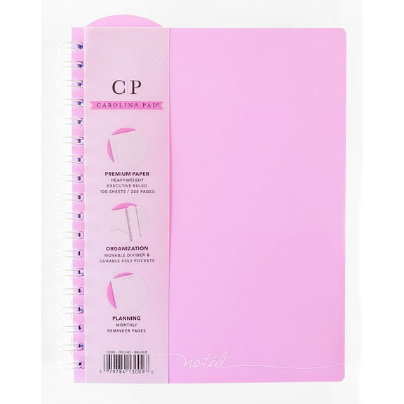 Carolina Pad Noted Premium Executive Notebook 7.38" x 9.5" Lined 100 Sheets Assorted Colors (13008)