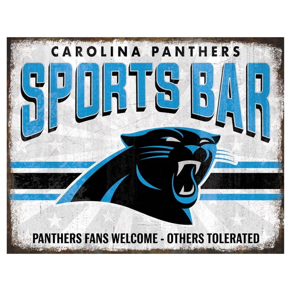 Carolina Panthers 12" x 8" Sports Bar Metal Sign