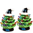 thumbnail image 1 of Carolina Panthers 2-Pack 4" Ceramic LED Christmas Tree Set, 1 of 3