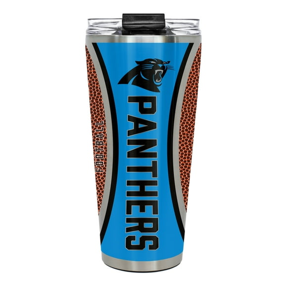 Carolina Panthers 32 ounce vacuum insulated stainless steel tumbler with Gameball graphic