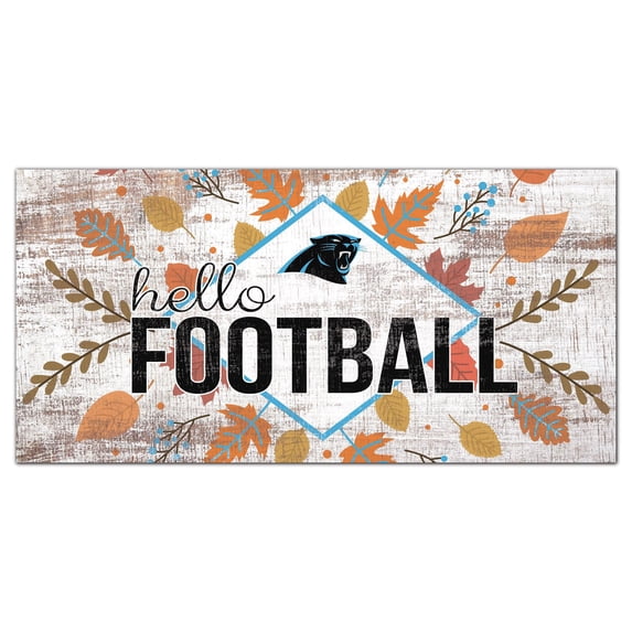 Carolina Panthers 6'' x 12'' Hello Football Wall Art