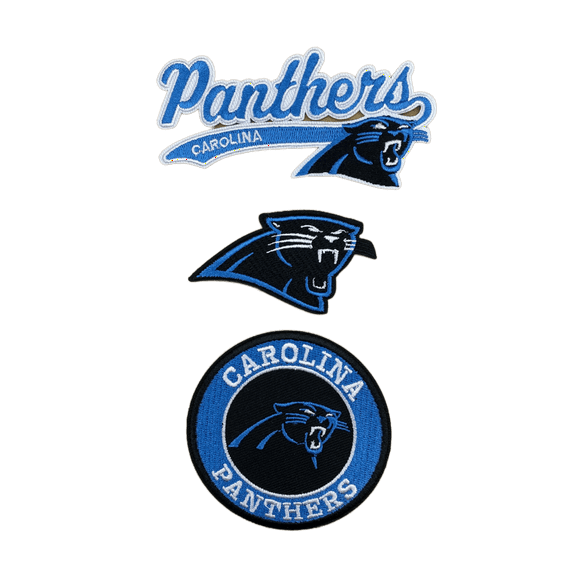 Carolina Panthers Iron-On Patches (Set of 3)
