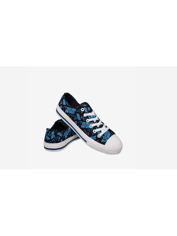 Carolina Panthers Womens Low Top Repeat Print Canvas Shoe - 7