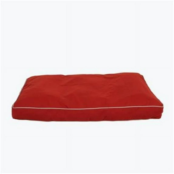 Carolina Pet 012220 Classic Canvas Rectangle Poly Fill Jamison Pet Bed - Barn Red with Khaki Cord, Large