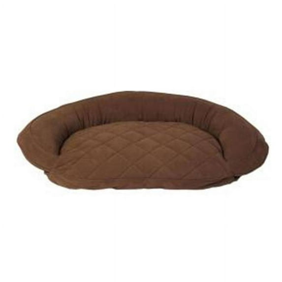 Carolina Pet 019390 F Microfiber Quilted Orthopedic Foam Bolster Bed - Chocolate, Medium