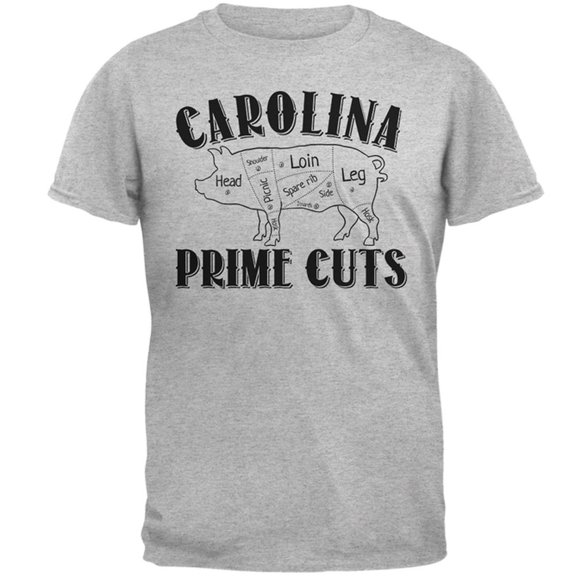 Carolina Prime Cuts Mens T Shirt Heather LG