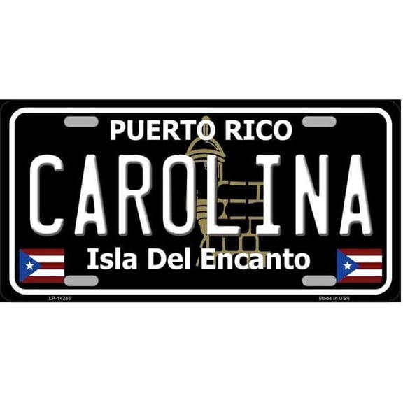 Carolina Puerto Rico Black License Plate / Sign / Plaque - Aluminum ( 12 inch x 6 inch )