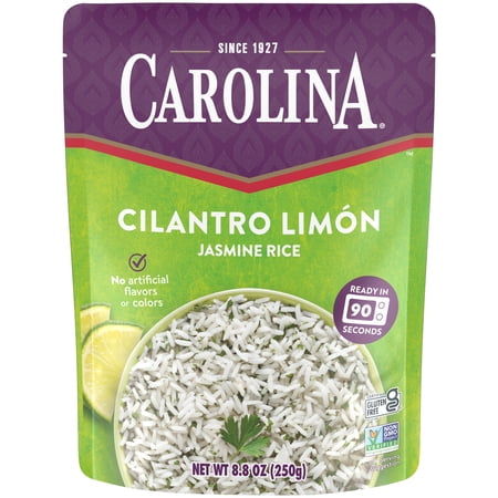 Carolina Ready-to-Eat Cilantro Limón Jasmine Rice, Microwaveable Rice, 8.8 oz Pouch