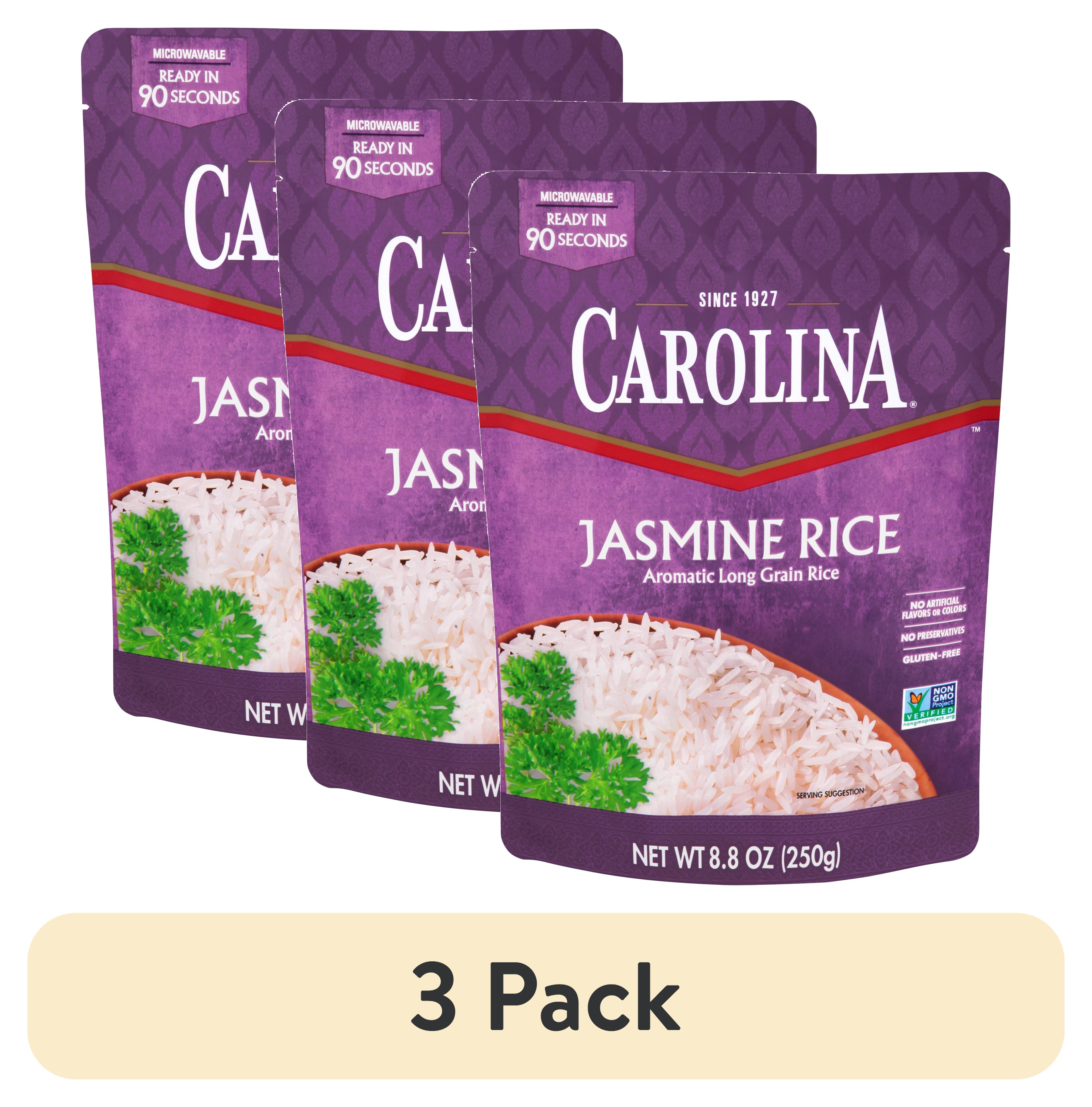 (3 pack) Carolina Ready-to-Heat White Jasmine Rice, Gluten Free, 8.8 oz ...
