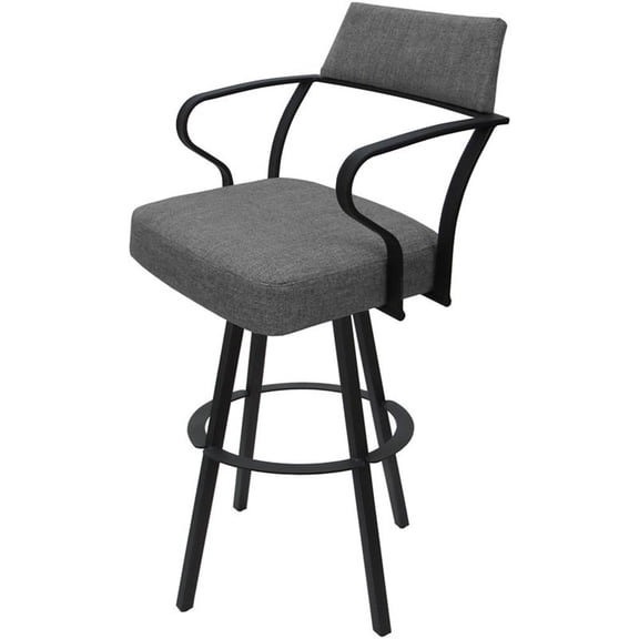 Carolina Swivel Bar Height 30" Metal WB Stool - Mojave Gray - Gray