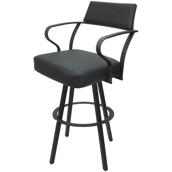 Carolina Swivel Counter 26" Metal WB Stool - Gray Vinyl - Gray