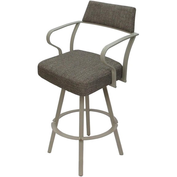 Carolina Swivel Counter 26" Metal WB Stool - Plumley Cocoa Brown - Beige