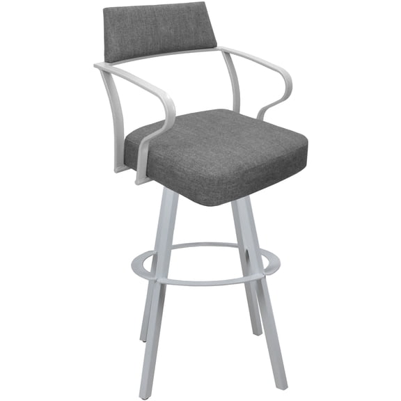 Carolina Swivel Extra Tall 34" Metal WB Stool - Mojave Gray - White