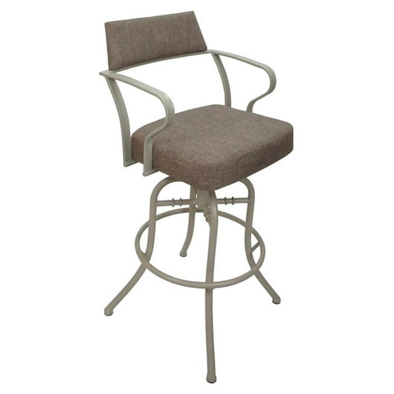 Carolina Swivel Tilt Bar 30" Metal Bar Stool - Basin Beige Fabric - Beige Frame