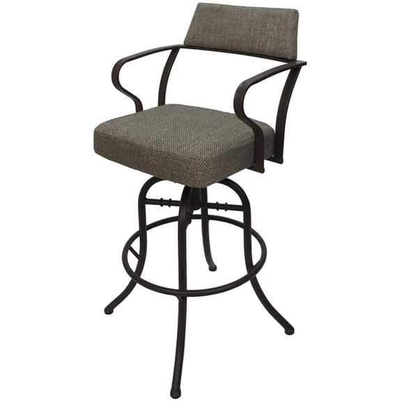 Carolina Swivel Tilt Bar 30" Metal Bar Stool - Brown Fabric -Brown Frame