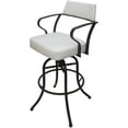 thumbnail image 1 of Carolina Swivel Tilt Bar 30" Metal Bar Stool - White Vinyl - Brown Frame, 1 of 2