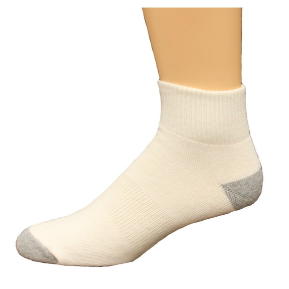 Carolina Ultimate Men's Quarter Work Socks 3 Pair, White, Men's 9-13