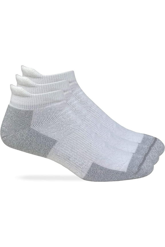 Men's Ultra-Dri Tab Socks 3 Pair, White, Men's 9-13 Shoe