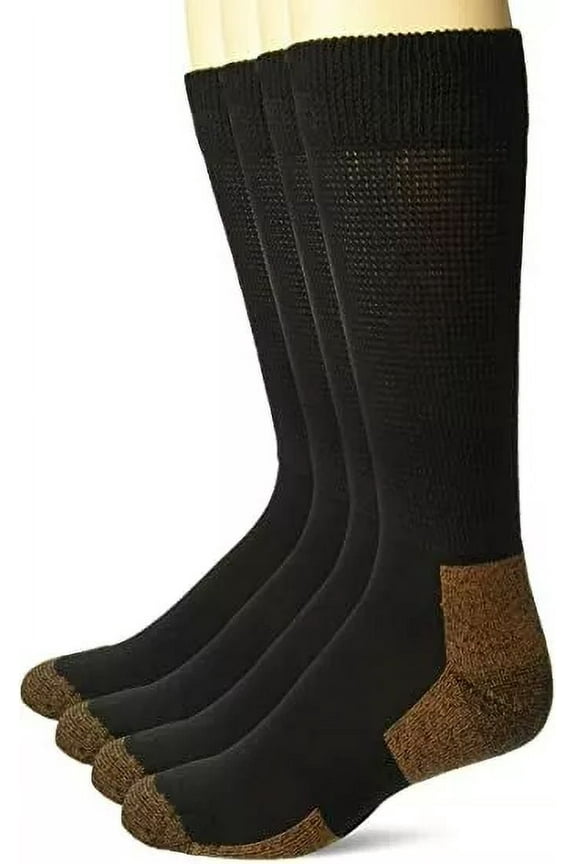 Mens Copper Anti-Odor Non-Binding Crew Boot Socks 2 Pair Pack