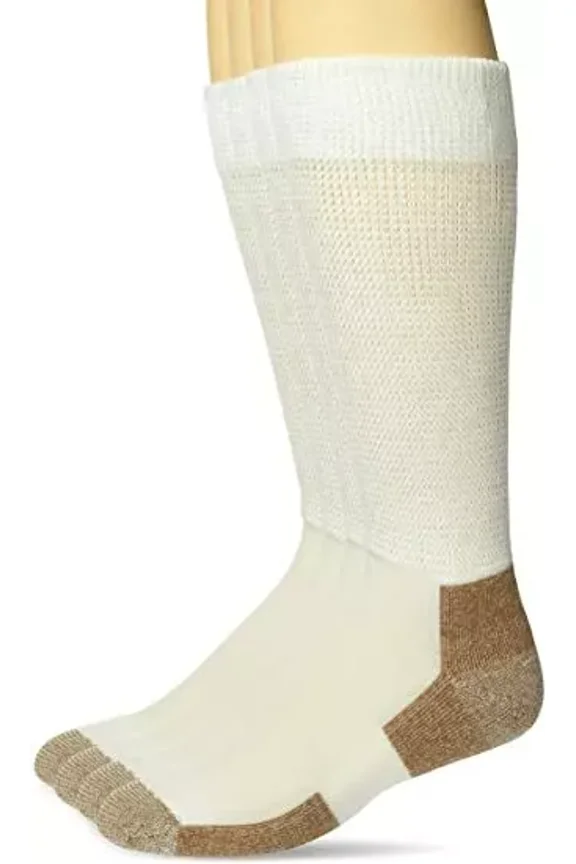 Mens Copper Anti-Odor Non-Binding Crew Boot Socks 2 Pair Pack