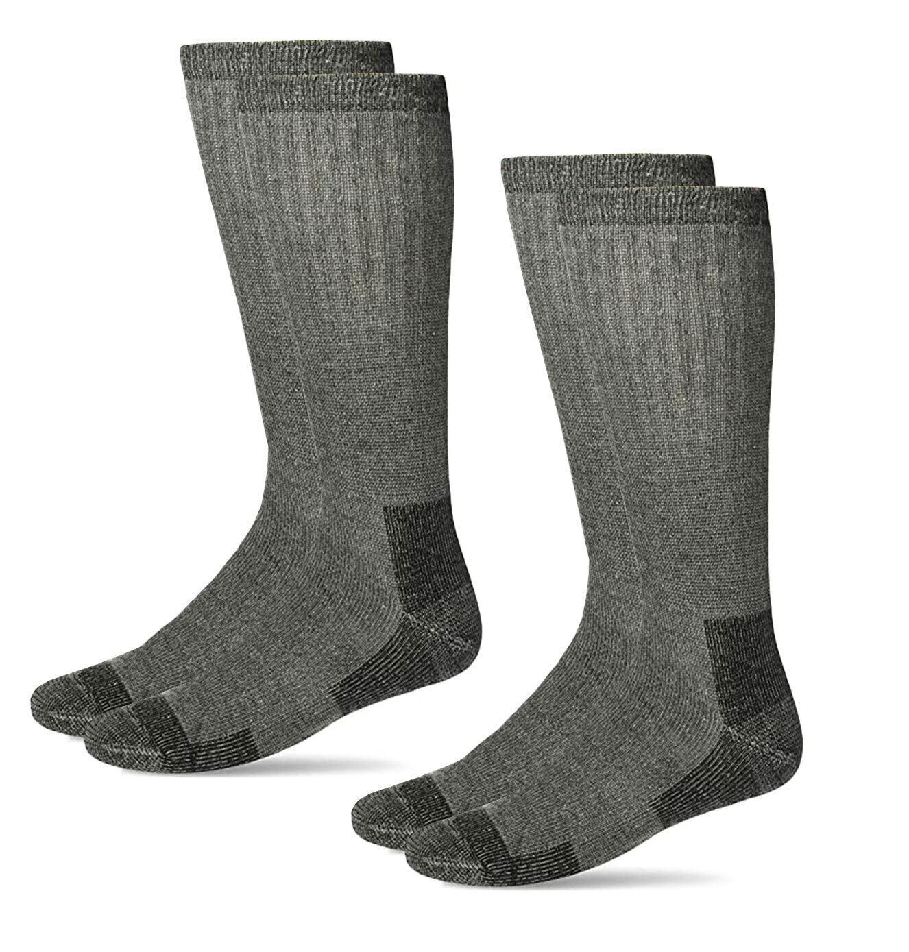 DanPro Men’s Wool Blend Thermal Boot Socks (4 Pairs) – Mid Calf, Moisture Wicking, Cushioned, Size 10-13
