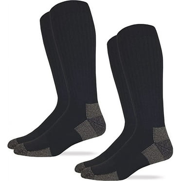 Carolina Ultimate Mens Socks, Big & Tall Steel Toe Boot Tall Over the Calf Cushion Socks, 2 Pair