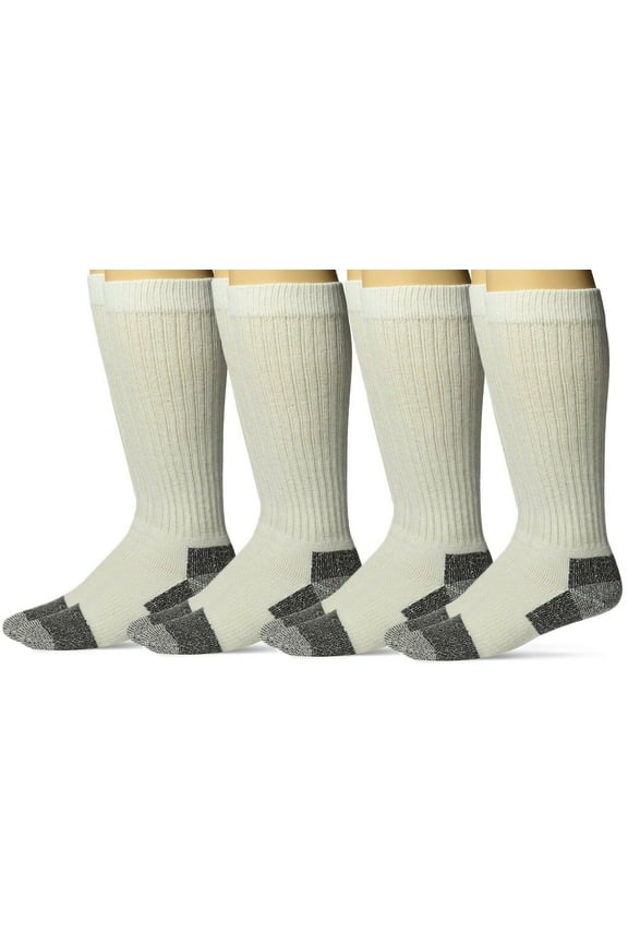 Mens Socks, Big & Tall Work Cotton Mid Calf Boot Socks, 4 Pairs