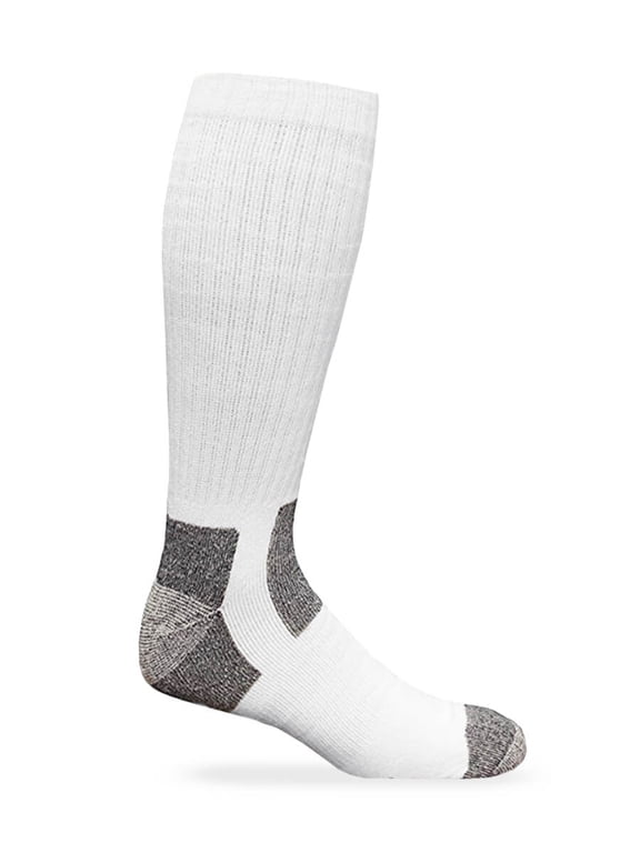 Mens Socks, Steel Toe Boot Cushion Work Tall Crew Socks, 2 Pairs