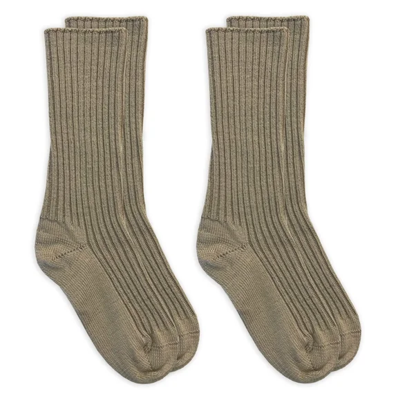 Carolina Ultimate Mens Womens Merino Wool Non-Binding Seamless Ribbed Crew Socks 2 Pair Pack