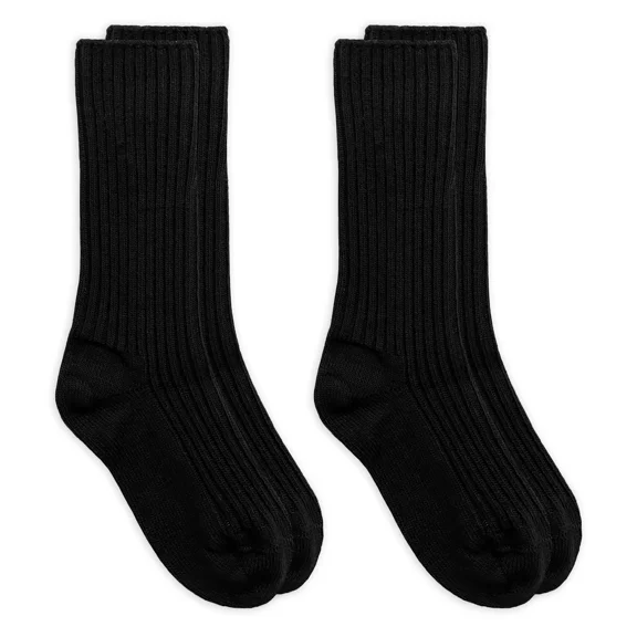 Carolina Ultimate Mens Womens Merino Wool Non-Binding Seamless Ribbed Crew Socks 2 Pair Pack