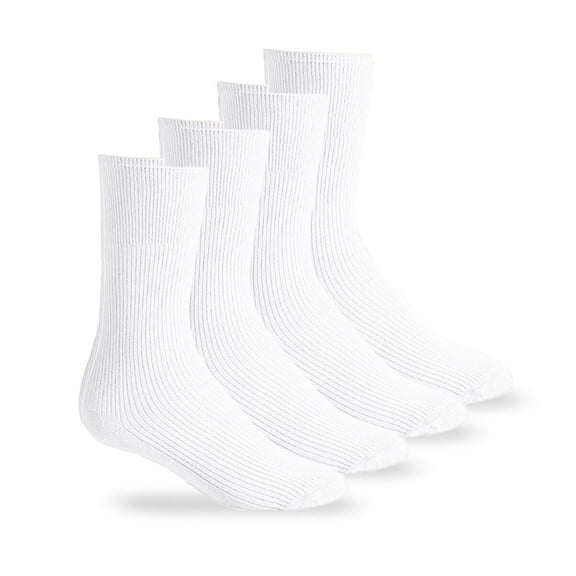 Carolina Ultimate Mens Womens Socks, Non-Binding Cotton Dress Crew Socks, 4 Pairs