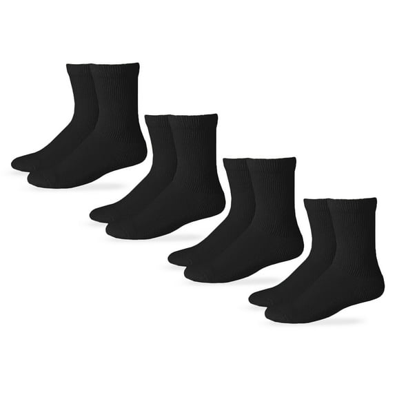 Carolina Ultimate Mens Womens Socks, Non-Binding Diabetic Cotton Crew Socks, 4 Pairs