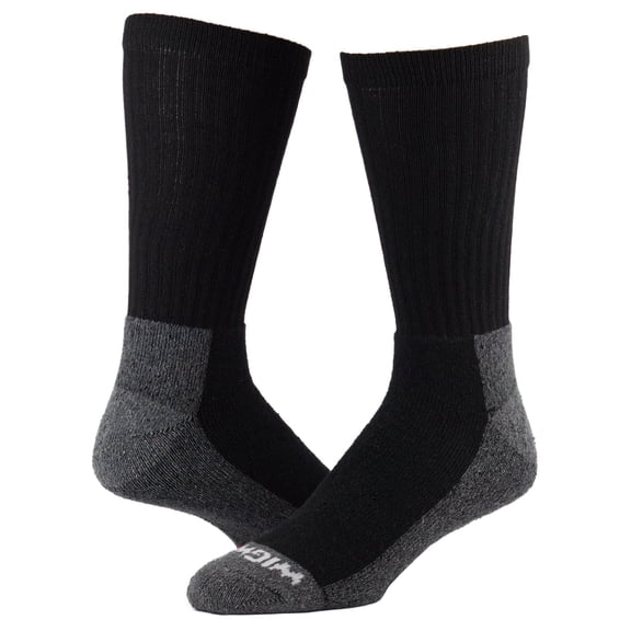 Carolina Ultimate Mens Work Crew Socks 3 Pair, Black, Mens shoe 12-15