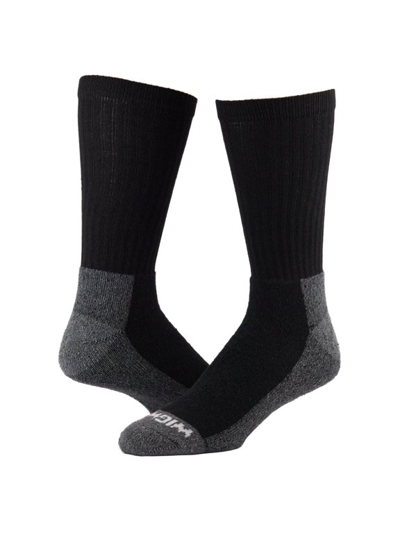Carolina Ultimate Mens Work Crew Socks 3 Pair, Black, Mens shoe 12-15