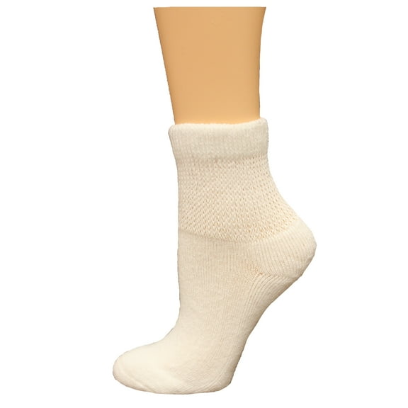 Carolina Ultimate Non-Binding Quarter Socks 2 Pair, White, Women's 6-9