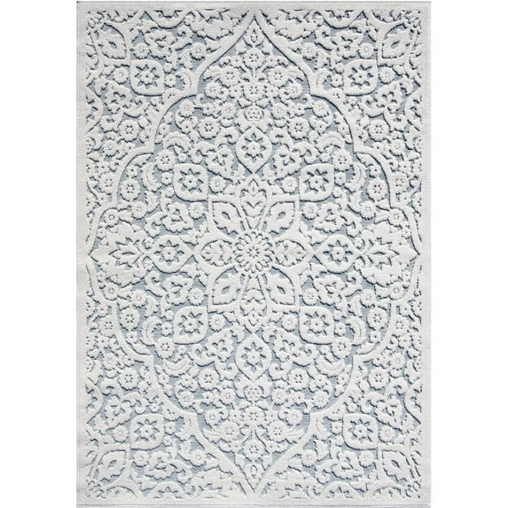 Carolina Weavers High-Lo Subtle Traditional Indoor/Outdoor Area Rug 5'2"x7'6" - Off-White