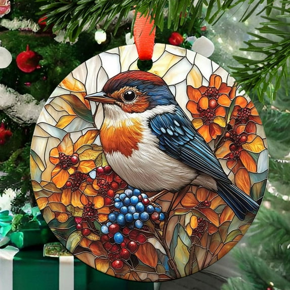 Carolina Wren 3 Ceramic/Acrylic Christmas Ornament, Sweet Love Celebration, Thanksgiving Table Highlight, Loving Mother Highlight, Treasured Memory 2025 Gift