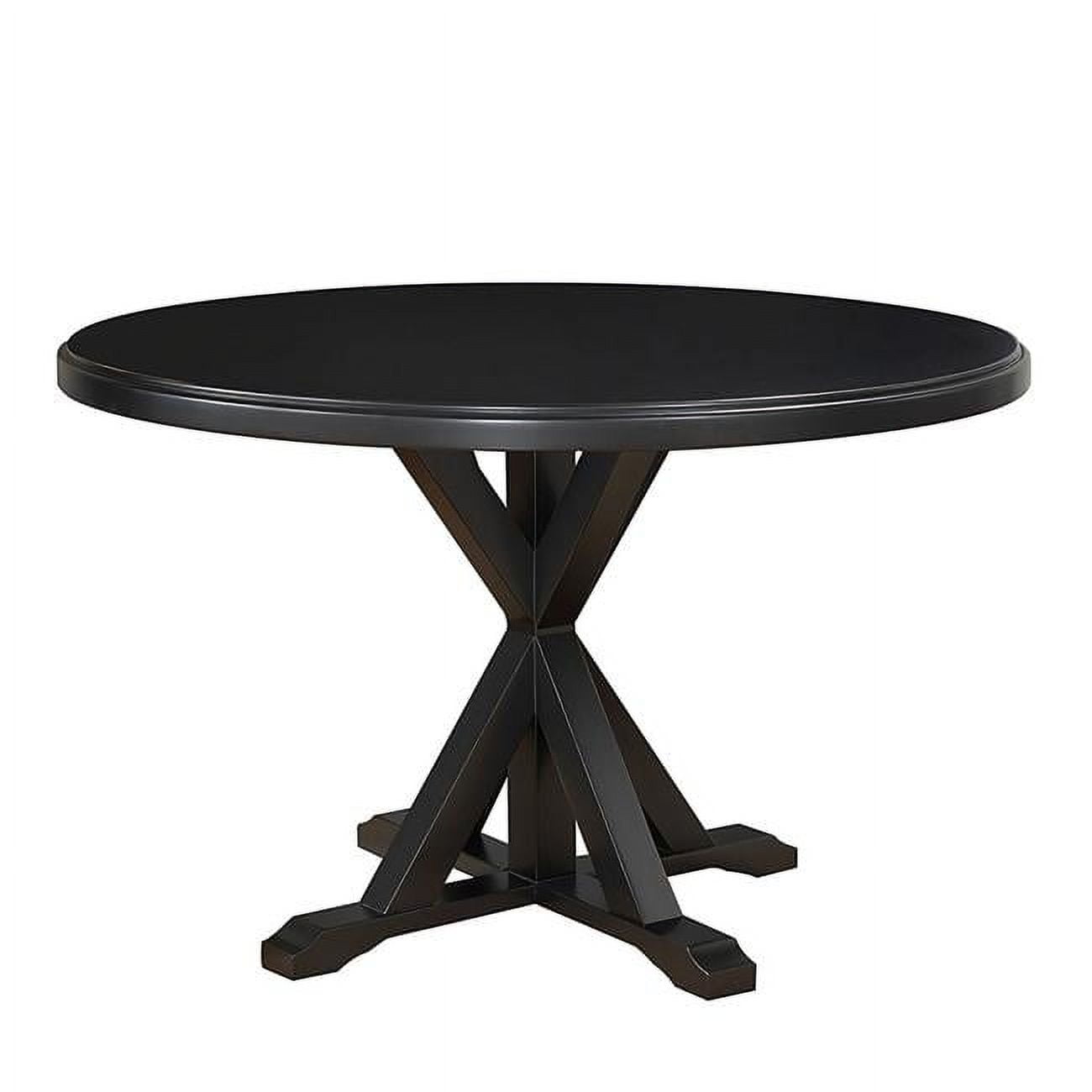 Winslet Round Black Wood X Base Dining Table