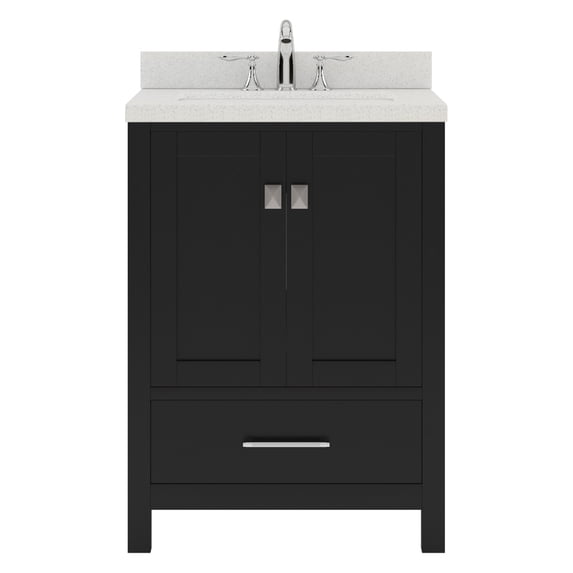 Caroline Avenue 24" Single Bath Vanity in Espresso with White Quartz Top and Round Sink