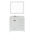 thumbnail image 1 of Caroline Avenue 36" Single Bath Vanity in White with Cultured Marble Quartz Top and Round Sink with Matching Mirror, 1 of 3