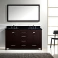 thumbnail image 1 of Caroline Avenue 60" Double Bathroom Vanity in Espresso with Black Galaxy Granite Top and Square Sink with Mirror, 1 of 5