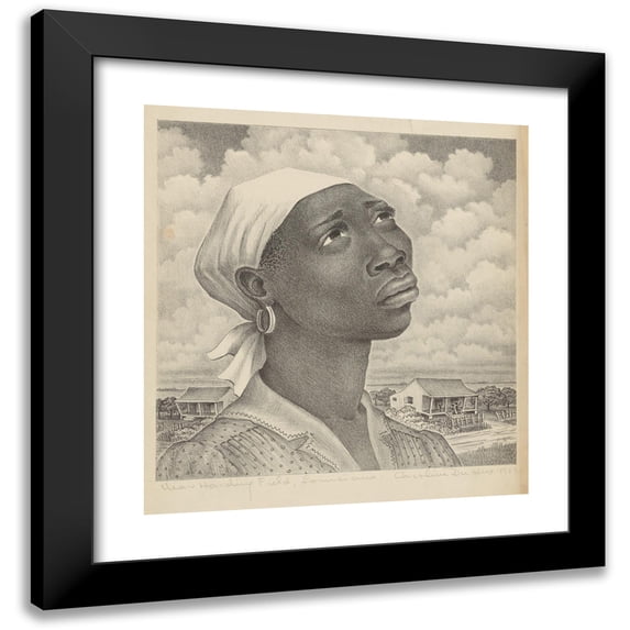 Caroline Durieux 12x13 Black Modern Framed Museum Art Print Titled - Harding Field (1943)