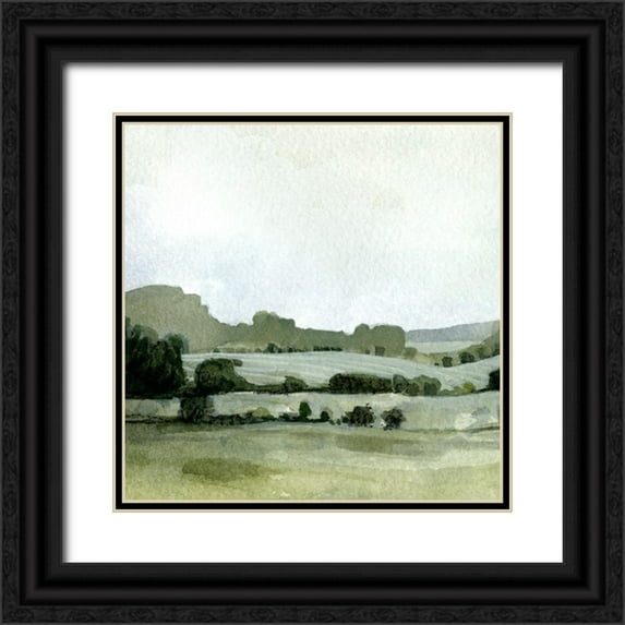 Caroline, Emma 12x12 Black Ornate Wood Framed with Double Matting Museum Art Print Titled - Vert Landscape I