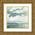 thumbnail image 1 of Caroline, Emma 12x12 Gold Ornate Wood Framed with Double Matting Museum Art Print Titled - Textured Blue Seascape I, 1 of 4