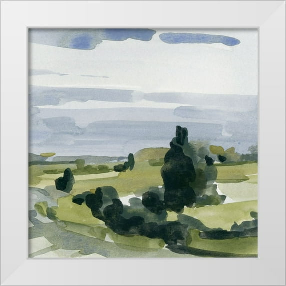 Caroline, Emma 12x12 White Modern Wood Framed Museum Art Print Titled - Dark Quiet Valley II