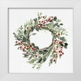 thumbnail image 1 of Caroline, Emma 12x12 White Modern Wood Framed Museum Art Print Titled - Holly Farmhouse Wreath II, 1 of 4