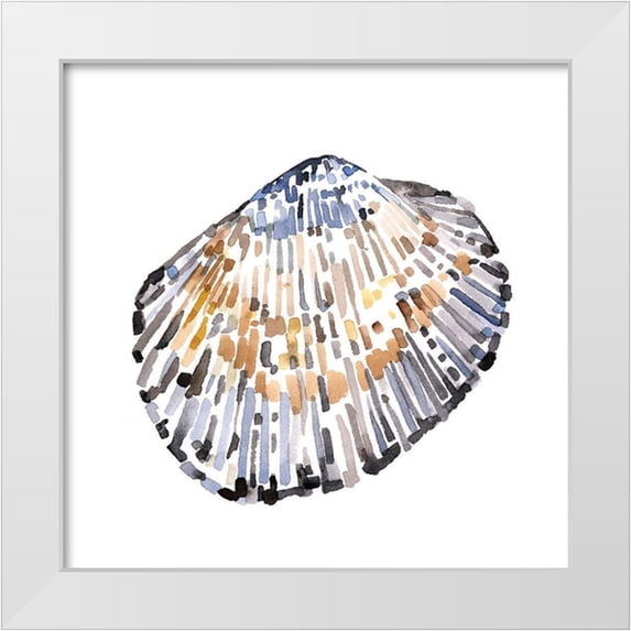Caroline, Emma 12x12 White Modern Wood Framed Museum Art Print Titled - Simple Shells IV