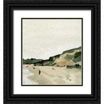 Caroline, Emma 12x13 Black Ornate Wood Framed with Double Matting Museum Art Print Titled - Custom Beachside Walk I - Vertical